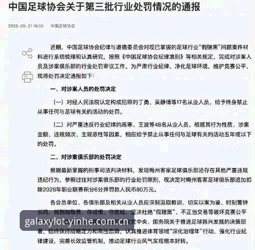中国足协第三批禁足名单公布，银河娱乐用户如何看懂这场足坛风暴？
